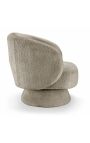 Design JOEY armchair from the 1970s in curly taupe fabric