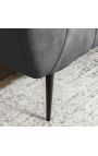 LETO chair in dark grey velvet with black legs