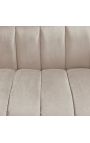 LETO 2-seater sofa in champagne-coloured velvet with black legs