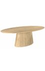 Mesa de comedor Oval PARMA 220 cm árbol de mango sólido blanqueado