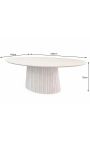 Mesa de comedor Oval PARMA 220 cm árbol de mango sólido blanqueado