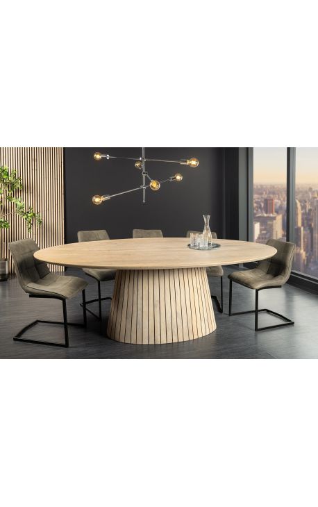 Oval dining table PARMA 220 cm solid mango tree bleached