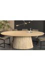 Mesa de comedor Oval PARMA 220 cm árbol de mango sólido blanqueado