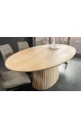 Mesa de comedor Oval PARMA 220 cm árbol de mango sólido blanqueado