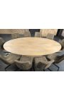 Mesa de comedor Oval PARMA 220 cm árbol de mango sólido blanqueado