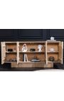 Sideboard VALLA 4 doors in Mango tree wood bleached 3d geometric pattern