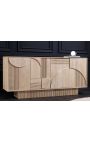 Credenza VALLA 4 porte in legno di Mango sbiancato disegno geometrico 3d