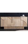 Sideboard VALLA 4 doors in Mango tree wood bleached 3d geometric pattern