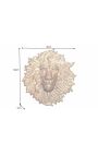 Décoration murale visage de lion en aluminium doré - 35 cm