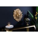 Gold aluminum lion face wall decoration - 35 cm