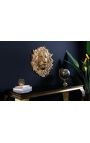 Gold aluminum lion face wall decoration - 35 cm