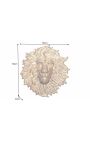 Grande décoration murale visage de lion en aluminium doré - 60 cm