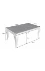 Modern baroque steel coffee table silver and top black ceramic