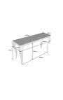 Modern baroque stainless steel console silver and top black ceramic