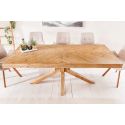 Grote eettafel in Massif Pine 160 cm en basis in X