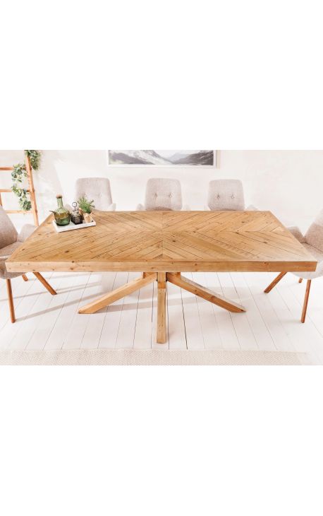 Large dining table in Massif pine 160 cm and base in X