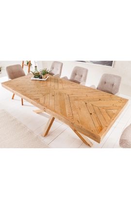 Duży stół jadalny w Massif Pine 160 cm i podstawy w X