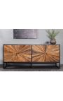 CUBA 4 porte Credenza in legno Mango con facciata Teck riciclata