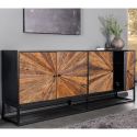 CUBA 4 porte Credenza in legno Mango con facciata Teck riciclata