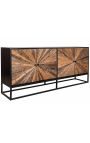 CUBA 4 porte Credenza in legno Mango con facciata Teck riciclata