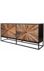 CUBA 4 porte Credenza in legno Mango con facciata Teck riciclata