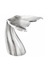 Table d'appoint "Nageoire de baleine" en aluminium argenté