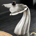 Table d'appoint "Nageoire de baleine" en aluminium argenté