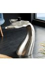 Table d'appoint "Nageoire de baleine" en aluminium argenté