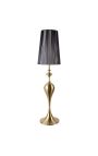 Lampada da terra barocco 160 cm metallo color oro con paralume nero