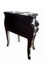 Nightstand (bedside) baroque commode 2 drawers checkered with silvered bronzes