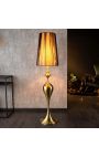 Lampada da terra barocco 160 cm metallo color oro con paralume nero