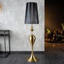 Baroková podlahová lampa 160 cm zlatý kov s čiernym stínom