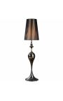 Lampa de podea barocă 160 cm metal negru cu umbrelă neagră