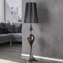 Barokna podna lampa 160 cm crna metalna boja s crnom senkom