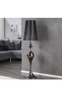 Lampa de podea barocă 160 cm metal negru cu umbrelă neagră