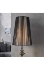 Barokní podlahová lampa 160 cm černý kov s černým stínem