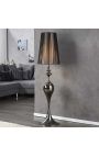 Barokna podna lampa 160 cm crna metalna boja s crnom senkom