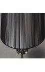 Lampa de podea barocă 160 cm metal negru cu umbrelă neagră