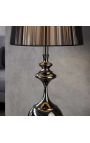 Lampe sur pied baroque 160 cm en métal couleur noir avec abat-jour noir