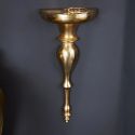 Modern Baroque wall console 60 cm of golden aluminium