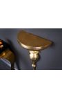 Modern Baroque wall console 60 cm of golden aluminium