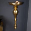 Modern Baroque wall console 80 cm of golden aluminium