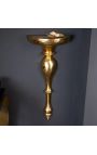 Modern Baroque wall console 80 cm of golden aluminium