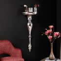 Modern Baroque wall console 80 cm of silver aluminium