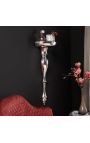 Modern Baroque wall console 80 cm of silver aluminium