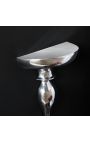 Modern Baroque wall console 80 cm of silver aluminium