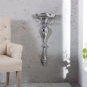 Modern Baroque wall console 60 cm of silver aluminium