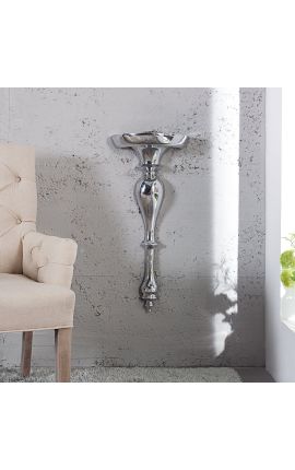 Console murale baroque moderne 60 cm en aluminium argenté