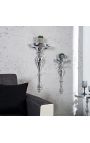 Modern Baroque wall console 60 cm of silver aluminium