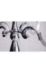 Candelabru mare 120 cm din aluminiu argint 5 brațe